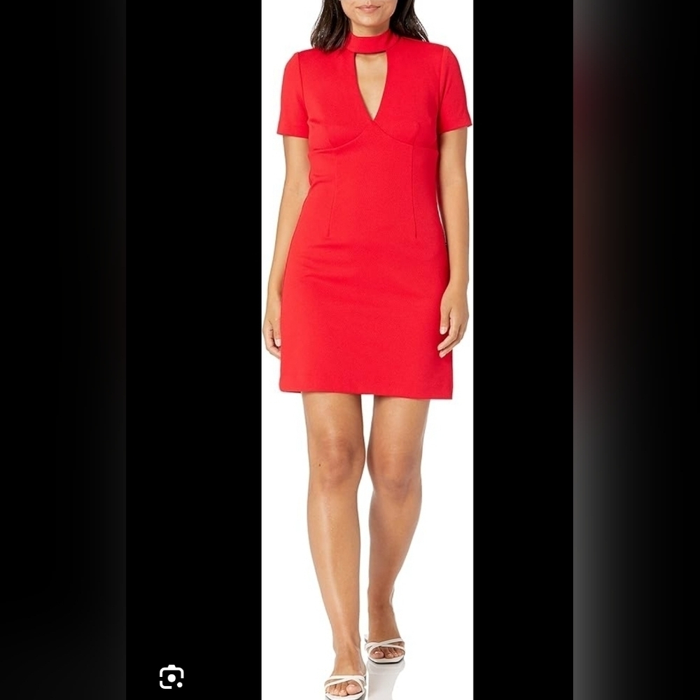 Trina Turk Camari Choker Collar Diamond Jacquard Dress